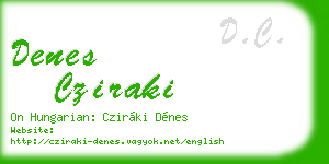denes cziraki business card
