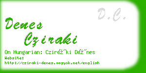 denes cziraki business card